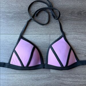 PINK Victoria's Secret Black purple Lilac Triangle Padded Bikini Top M  B C